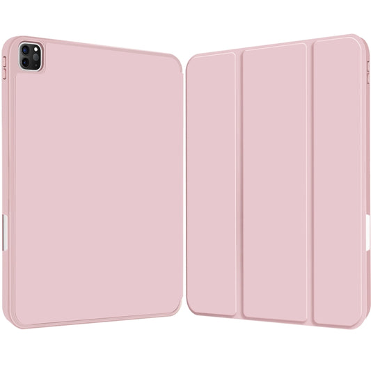 For iPad Pro 11 2022 / 2021 / 2020 3-fold TPU Smart Leather Tablet Case with Pen Slot(Pink) - iPad Pro 11 (2022/2021) Cases by buy2fix | Online Shopping UK | buy2fix