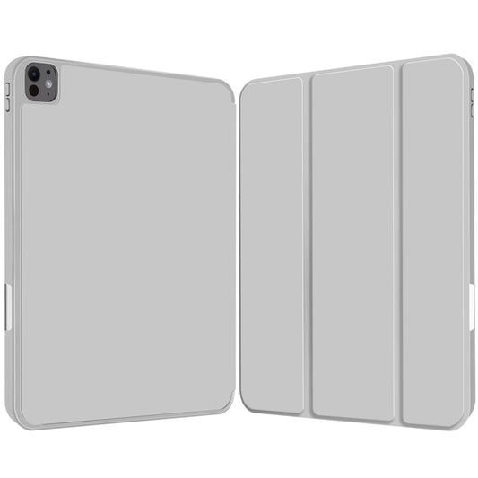 For iPad Pro 11 2025 / 2024 3-fold TPU Smart Leather Tablet Case with Pen Slot(Grey) by buy2fix