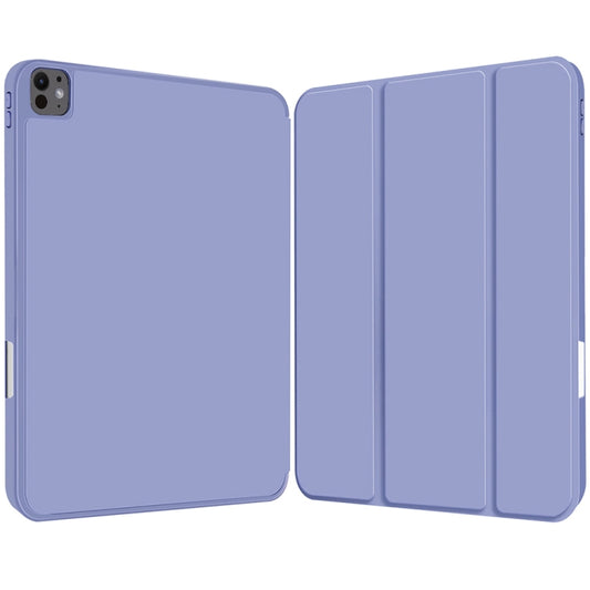 For iPad Pro 13 2025 / 2024 3-fold TPU Smart Leather Tablet Case with Pen Slot(Lavender Purple) by buy2fix