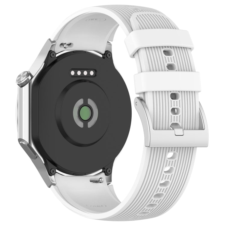 For OPPO Watch X2 Vertical Texture Silicone Watch Band(White) - Watch Bands by buy2fix | Online Shopping UK | buy2fix
