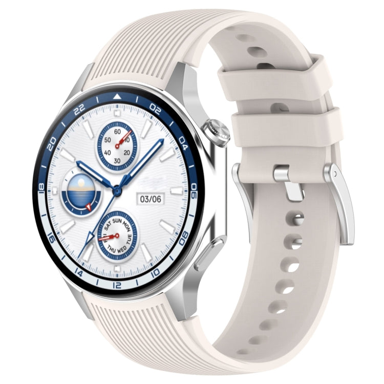 For OPPO Watch X2 Vertical Texture Silicone Watch Band(Creamy White) - Watch Bands by buy2fix | Online Shopping UK | buy2fix
