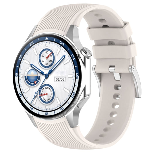 For OPPO Watch X2 Vertical Texture Silicone Watch Band(Creamy White) - Watch Bands by buy2fix | Online Shopping UK | buy2fix
