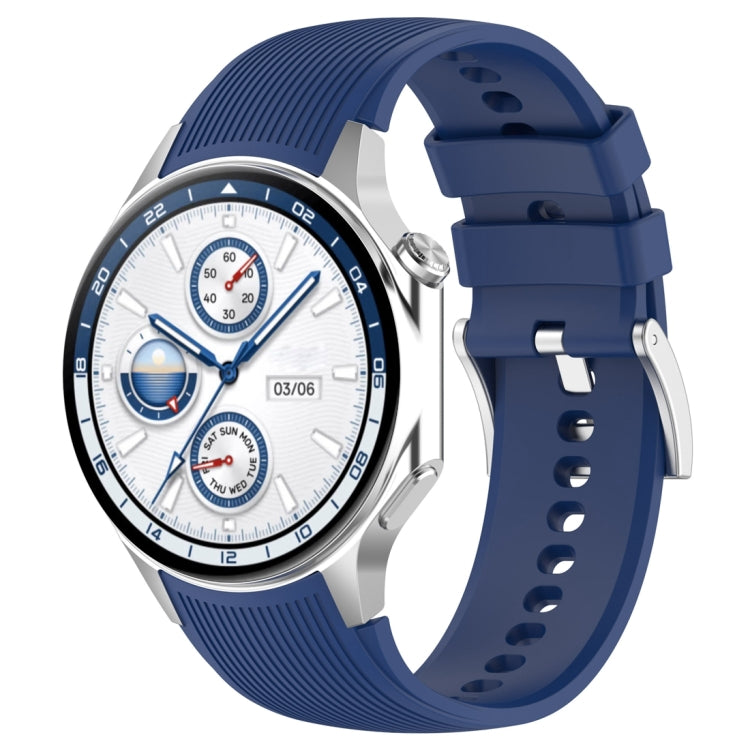 For OPPO Watch X2 Vertical Texture Silicone Watch Band(Blue) - Watch Bands by buy2fix | Online Shopping UK | buy2fix