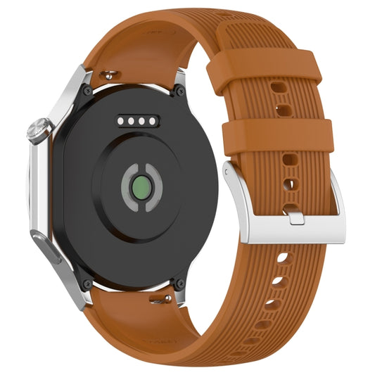 For OPPO Watch X2 Vertical Texture Silicone Watch Band(Brown) - Watch Bands by buy2fix | Online Shopping UK | buy2fix