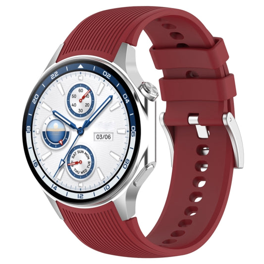 For OPPO Watch X2 Vertical Texture Silicone Watch Band(Red) - Watch Bands by buy2fix | Online Shopping UK | buy2fix