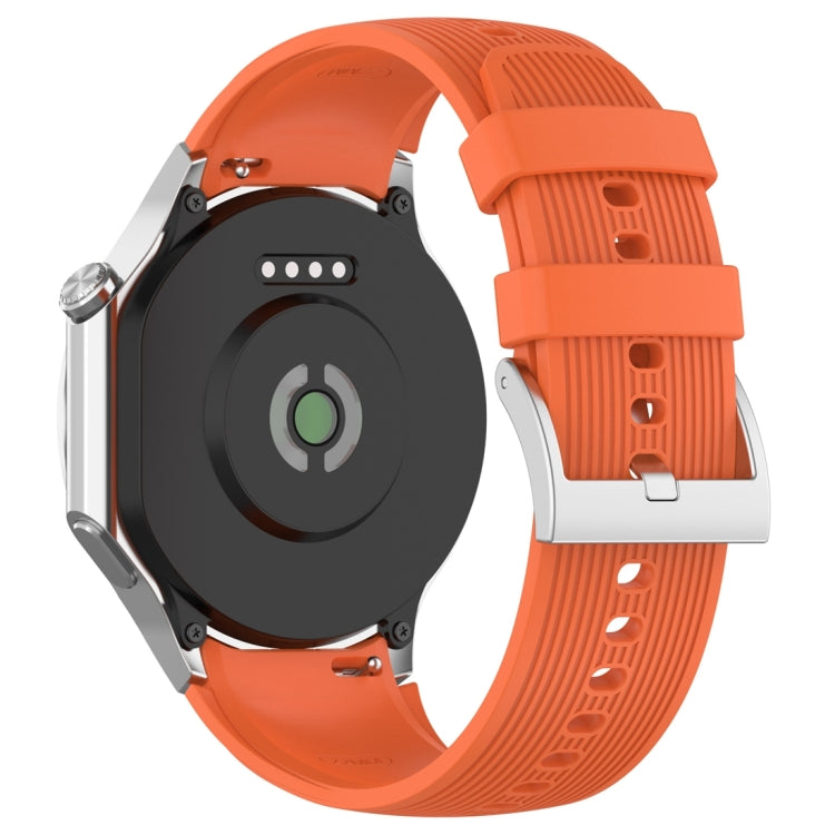 For OPPO Watch X2 Vertical Texture Silicone Watch Band(Orange) - Watch Bands by buy2fix | Online Shopping UK | buy2fix