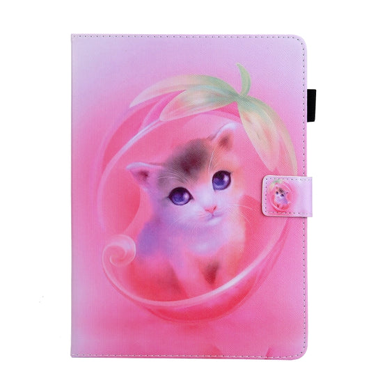For iPad Pro 11 2025 / 2024 Colored Drawing Leather Smart Tablet Case(Pink Cat) by buy2fix