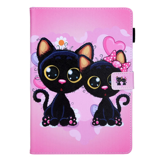 For iPad Pro 11 2025 / 2024 Colored Drawing Leather Smart Tablet Case(Two Black Cats) by buy2fix
