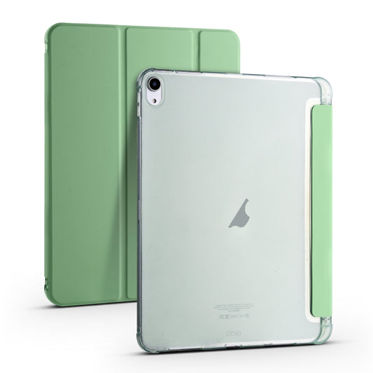 For iPad Air 11 2025 / 2024 3-fold TPU Leather Smart Tablet Case with Pen Slot(Matcha Green) by buy2fix