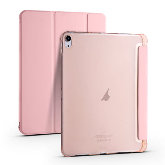 For iPad Air 11 2025 / 2024 3-fold TPU Leather Smart Tablet Case with Pen Slot(Pink) by buy2fix