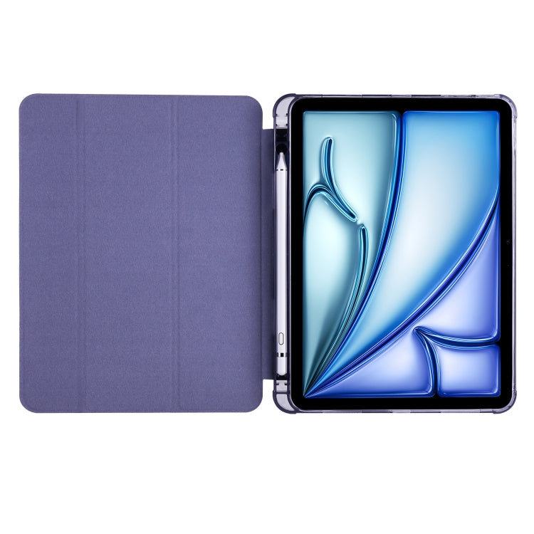For iPad Air 11 2025 / 2024 3-fold TPU Leather Smart Tablet Case with Pen Slot(Lavender Purple) - iPad Air 11 2025 / 2024 Cases by buy2fix | Online Shopping UK | buy2fix