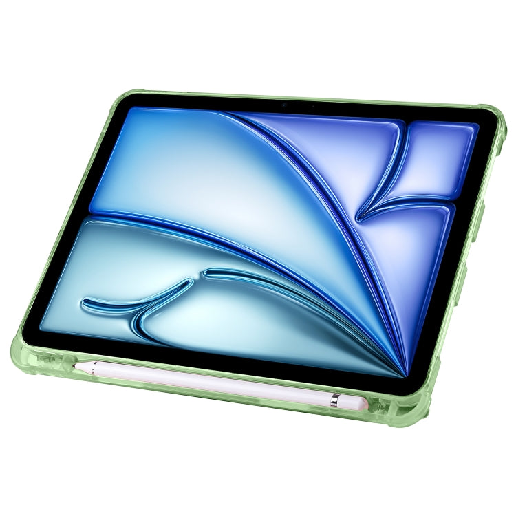 For iPad Air 11 2025 / 2024 Multi-folding TPU Leather Smart Tablet Case with Pen Slot(Matcha Green) - iPad Air 11 2025 / 2024 Cases by buy2fix | Online Shopping UK | buy2fix