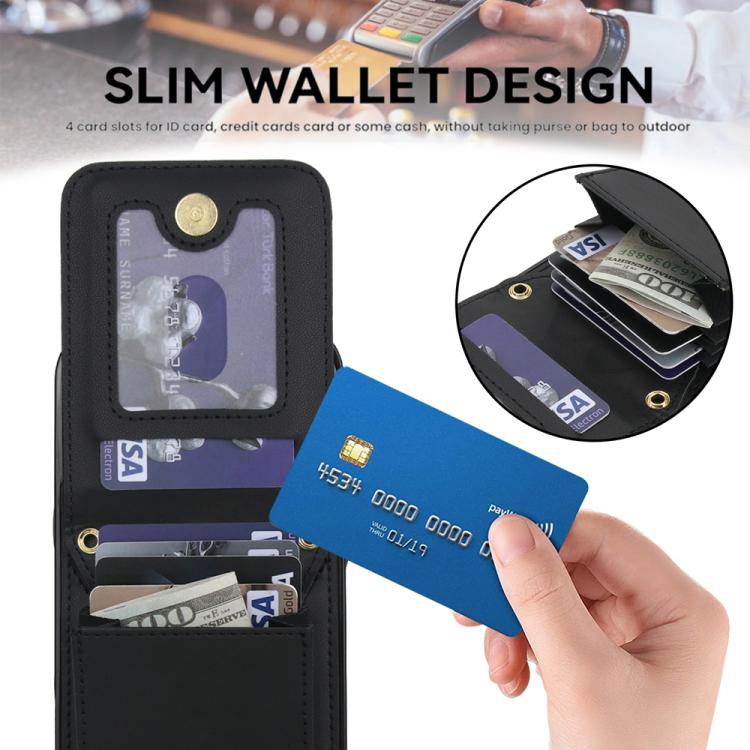 For iPhone Air YM015 Crossbody Rhombic Card Bag RFID Phone Case(Black) - iPhone Air Cases by buy2fix | Online Shopping UK | buy2fix