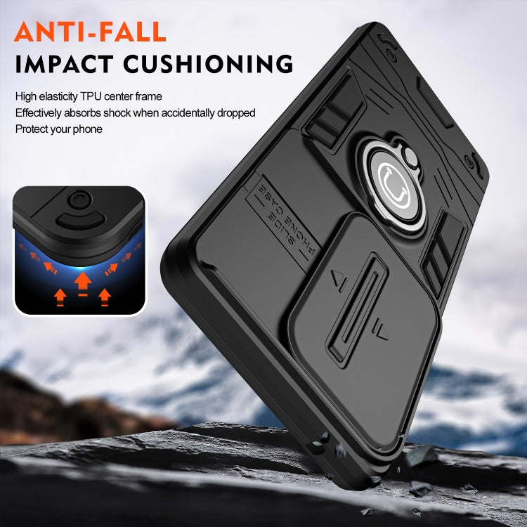 For OPPO Reno11 Global Camshield Ring Holder Phone Case(Black) - OPPO Cases by buy2fix | Online Shopping UK | buy2fix