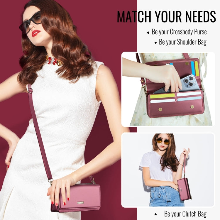 CaseMe ME30 Max Multifunctional Large-Capacity Shoulder Crossbody Phone Bag(Red) by CaseMe