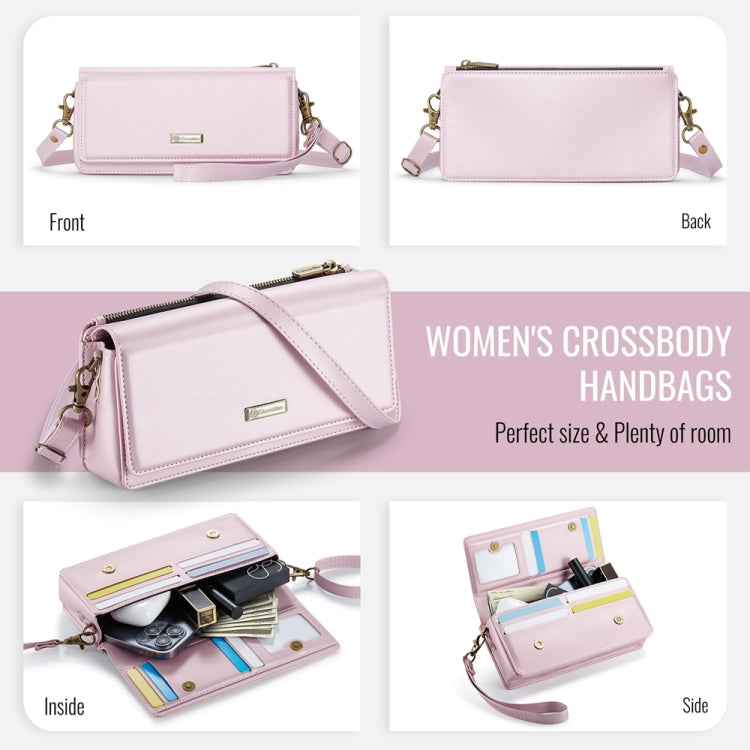 CaseMe ME30 Max Multifunctional Large-Capacity Shoulder Crossbody Phone Bag(Pink) - by CaseMe | Online Shopping UK | buy2fix