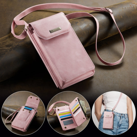 CaseMe Me40 Vertical Multifunctional Shoulder Crossbody Phone Bag(Pink) by CaseMe