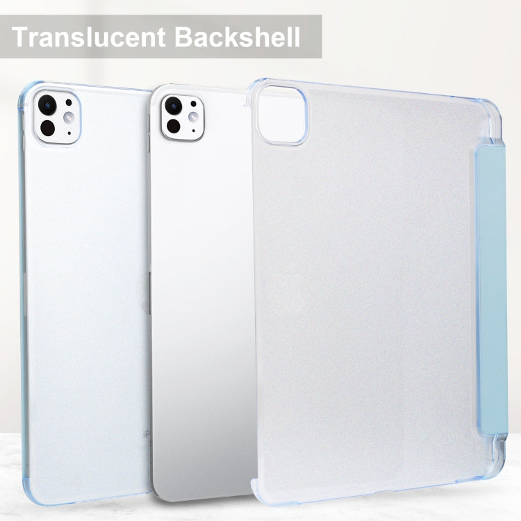 For iPad Pro 11 2025 / 2024 3-fold Semi-transparent Frosted Smart Leather Tablet Case(Sky Blue) by buy2fix
