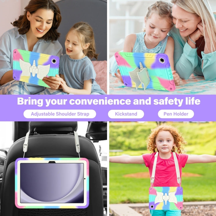 For Samsung Galaxy A9+ Kickstand PC Hybrid Silicone Tablet Case(Colorful Purple) - Galaxy Tab A9+ by buy2fix | Online Shopping UK | buy2fix