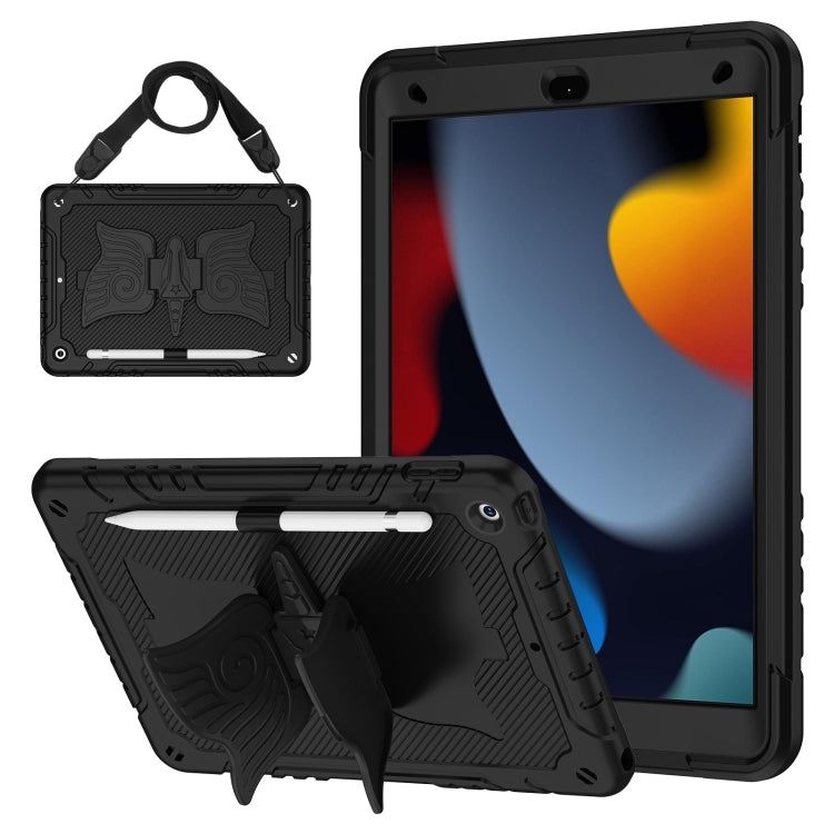 For iPad 10.2 2021/2020/2019 Kickstand PC Hybrid Silicone Tablet Case(Black) - iPad 10.2 Cases by buy2fix | Online Shopping UK | buy2fix