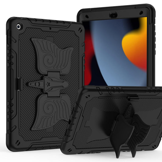 For iPad 10.2 2021/2020/2019 Kickstand PC Hybrid Silicone Tablet Case(Black) - iPad 10.2 Cases by buy2fix | Online Shopping UK | buy2fix