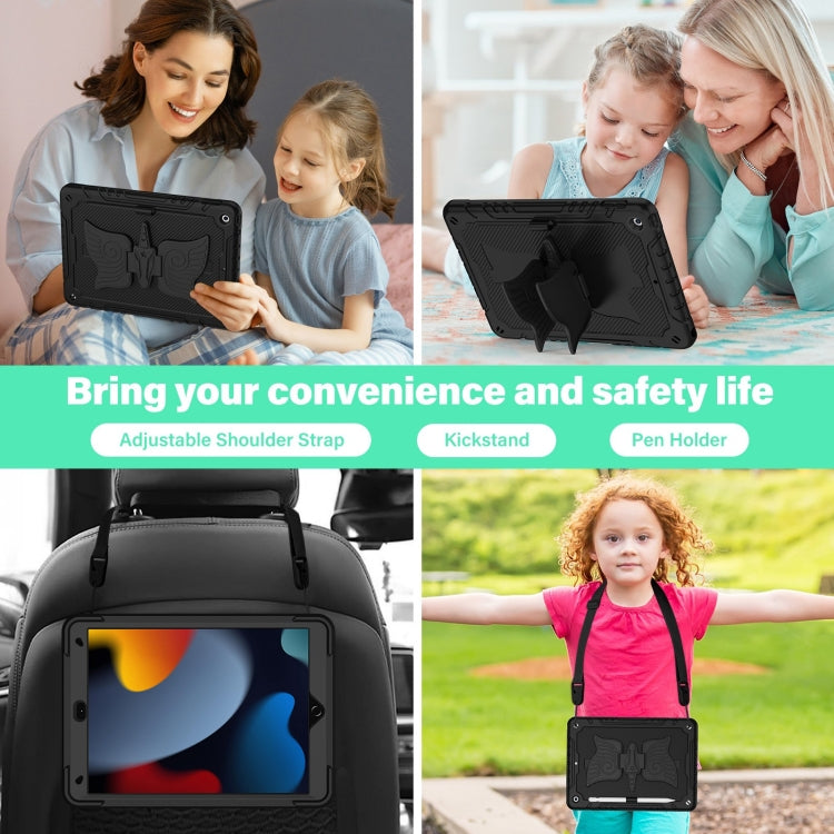 For iPad 10.2 2021/2020/2019 Kickstand PC Hybrid Silicone Tablet Case(Black) - iPad 10.2 Cases by buy2fix | Online Shopping UK | buy2fix