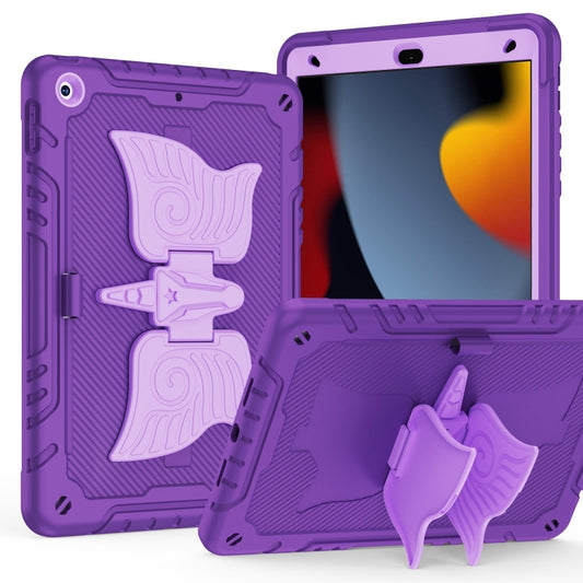 For iPad 10.2 2021/2020/2019 Kickstand PC Hybrid Silicone Tablet Case(Purple) - iPad 10.2 Cases by buy2fix | Online Shopping UK | buy2fix