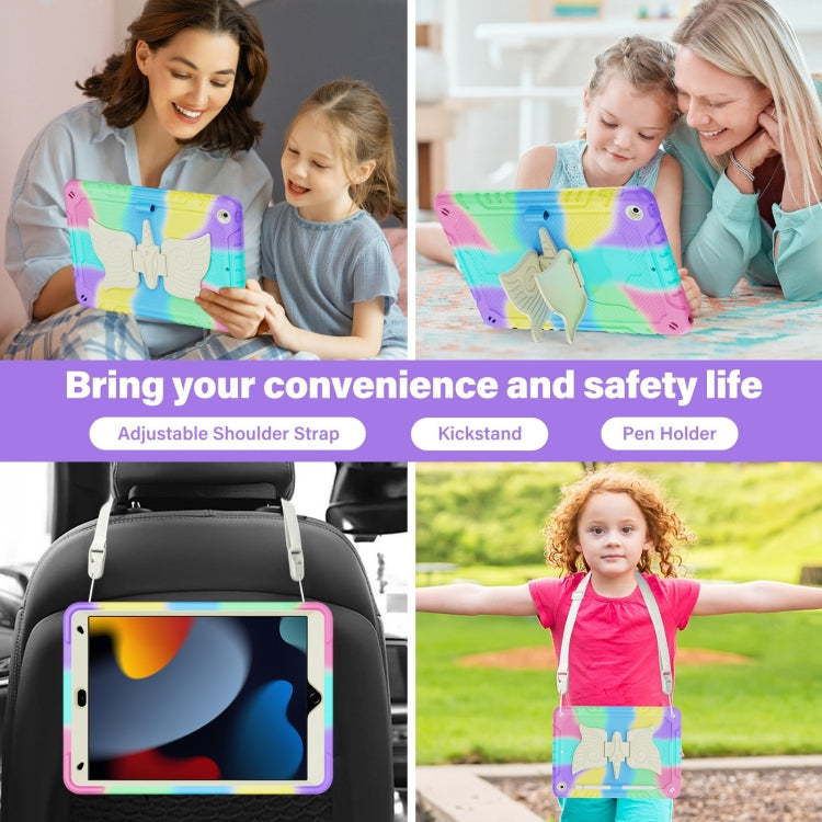 For iPad 10.2 2021/2020/2019 Kickstand PC Hybrid Silicone Tablet Case(Colorful Purple) - iPad 10.2 Cases by buy2fix | Online Shopping UK | buy2fix