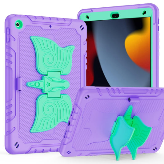For iPad 10.2 2021/2020/2019 Kickstand PC Hybrid Silicone Tablet Case(Purple Mint) - iPad 10.2 Cases by buy2fix | Online Shopping UK | buy2fix