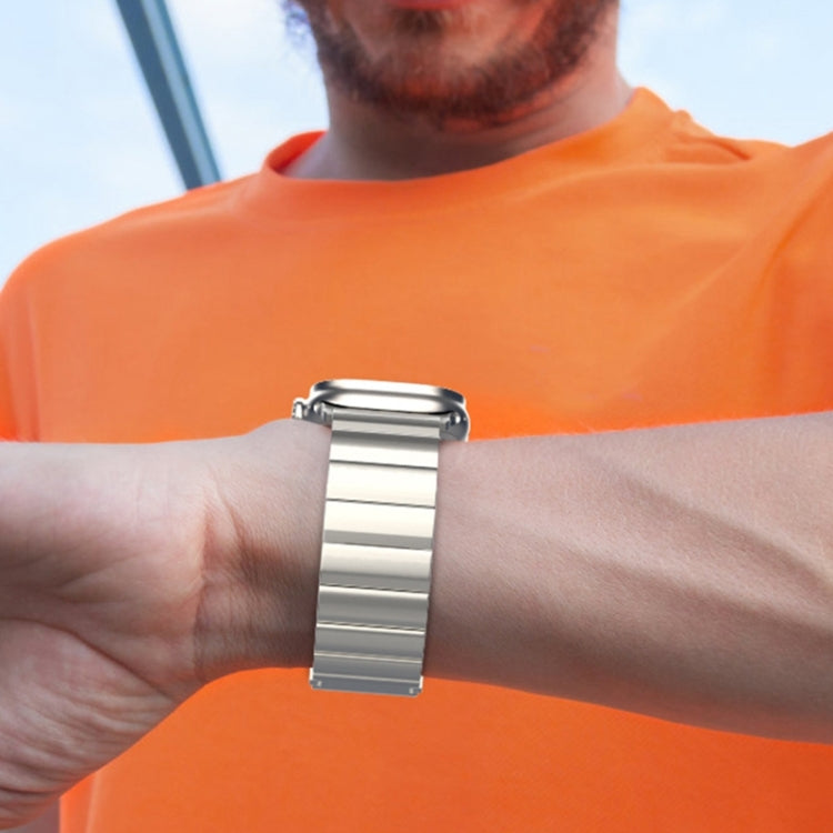 22mm One-Bead Magnetic Buckle Titanium Metal Watch Band(Silver) by buy2fix