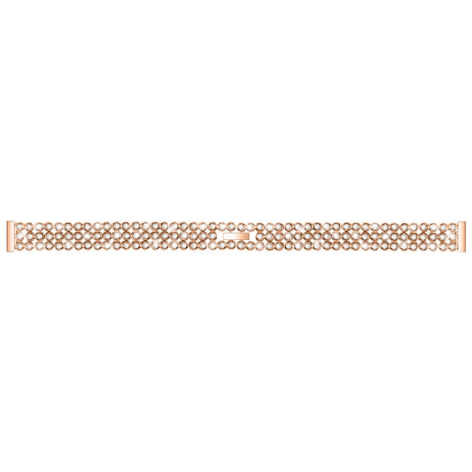 For Xiaomi Mi Band 3 / 4 Diamond-studded Stainless Steel Replacement Wrist Strap(Gold) by buy2fix