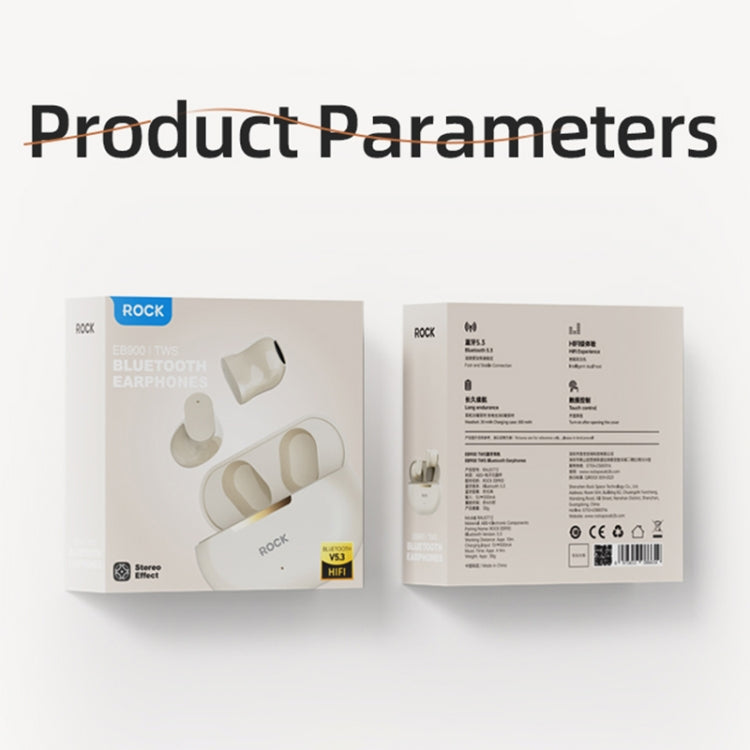 ROCK EB900 Bluetooth 5.3 TWS Bluetooth Earphones(Beige) by ROCK