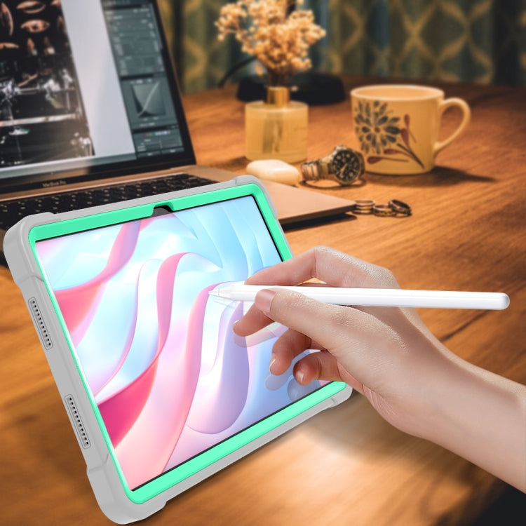 For Honor Pad X9 / X8 Pro Shockproof Silicone Hybrid PC Tablet Case with Holder(Mint Green + Grey) by buy2fix