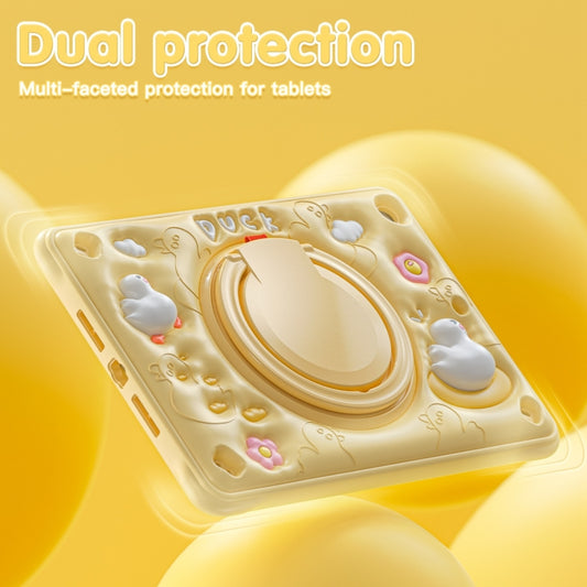 Duck Handle Kickstand Silicone Hybrid PC Tablet Case For iPad 10.2 2021/2020/2019(Yellow) - iPad 10.2 Cases by buy2fix | Online Shopping UK | buy2fix