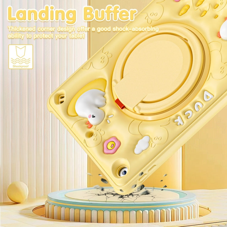 Duck Handle Kickstand Silicone Hybrid PC Tablet Case For iPad 10.2 2021/2020/2019(Yellow) - iPad 10.2 Cases by buy2fix | Online Shopping UK | buy2fix