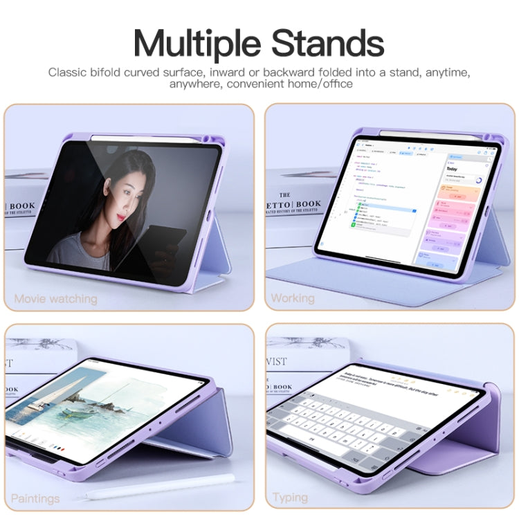 For iPad 2025 / 2022 2-Fold Clear Acrylic Leather Tablet Case(Light Purple) - iPad 2025 / 2022 Cases by buy2fix | Online Shopping UK | buy2fix