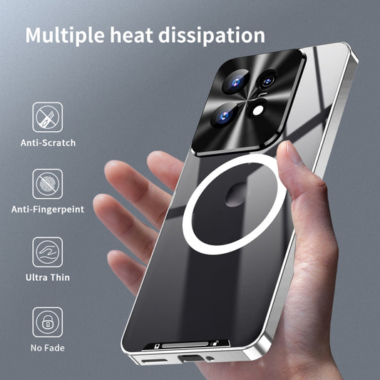 For Motorola Edge 50 Pro Frosted Metal MagSafe Magnetic Phone Case(Silver) - Motorola Cases by buy2fix | Online Shopping UK | buy2fix