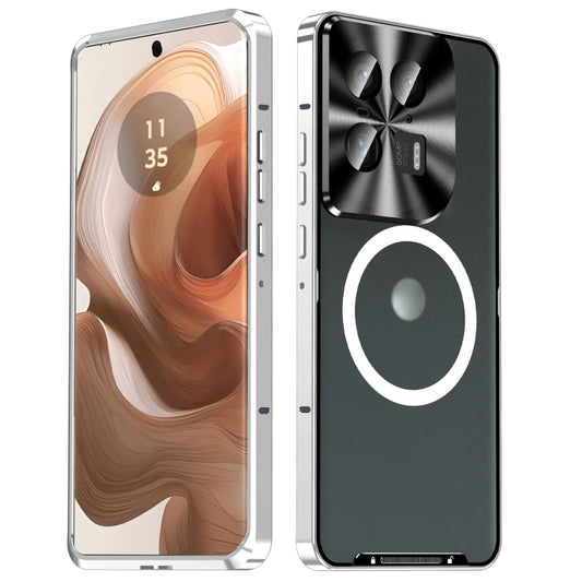 For Motorola Moto X50 Ultra Frosted Metal MagSafe Magnetic Phone Case(Silver) - Motorola Cases by buy2fix | Online Shopping UK | buy2fix