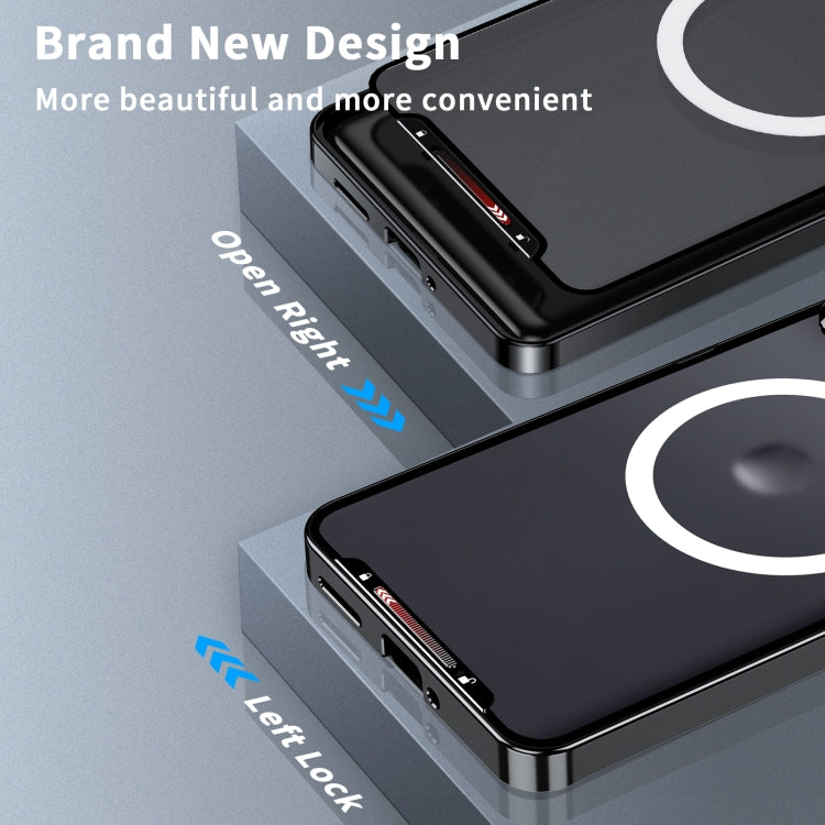 For Motorola Edge 50 Frosted Metal MagSafe Magnetic Phone Case(Black) - Motorola Cases by buy2fix | Online Shopping UK | buy2fix