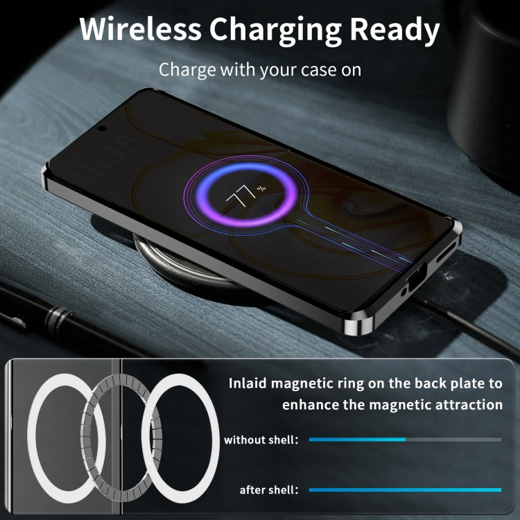 For Motorola Edge 50 Frosted Metal MagSafe Magnetic Phone Case(Black) - Motorola Cases by buy2fix | Online Shopping UK | buy2fix