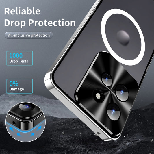 For Motorola Edge 50 Frosted Metal MagSafe Magnetic Phone Case(Silver) - Motorola Cases by buy2fix | Online Shopping UK | buy2fix