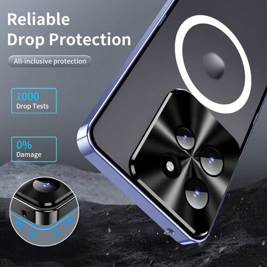 For Motorola Edge 50 Frosted Metal MagSafe Magnetic Phone Case(Puprle) - Motorola Cases by buy2fix | Online Shopping UK | buy2fix