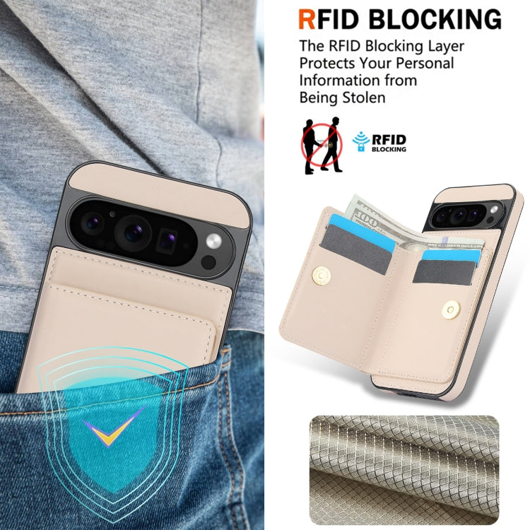 For Google Pixel 9 RFID Anti-theft Card Ring Holder Phone Case(White) by buy2fix