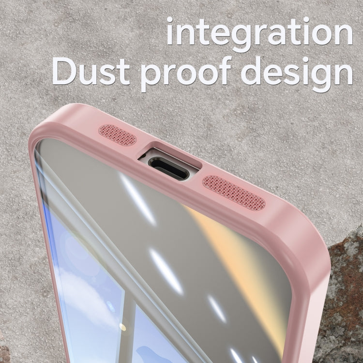 For iPhone 15 Acrylic Hybrid TPU Armor Shockproof Phone Case(Pink) - iPhone 15 Cases by buy2fix | Online Shopping UK | buy2fix