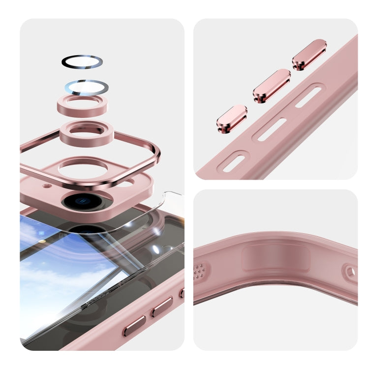 For iPhone 15 Acrylic Hybrid TPU Armor Shockproof Phone Case(Pink) - iPhone 15 Cases by buy2fix | Online Shopping UK | buy2fix