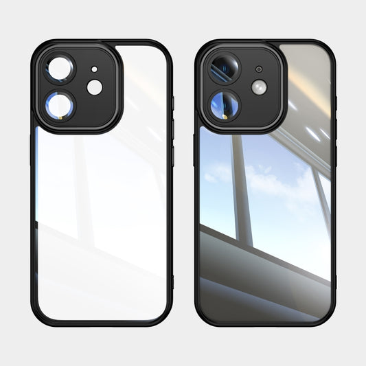 For iPhone 12 Acrylic Hybrid TPU Armor Shockproof Phone Case(Black) by buy2fix