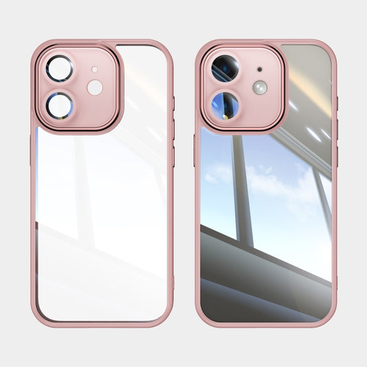For iPhone 12 Acrylic Hybrid TPU Armor Shockproof Phone Case(Pink) by buy2fix