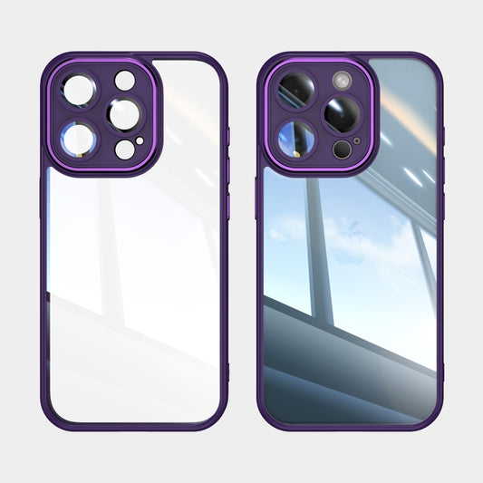 For iPhone 12 Pro Max Acrylic Hybrid TPU Armor Shockproof Phone Case(Purple) by buy2fix