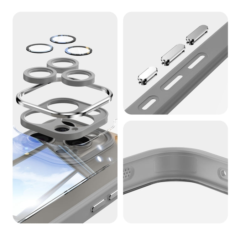 For iPhone 16 Acrylic Hybrid TPU Armor Shockproof Phone Case(Grey) by buy2fix