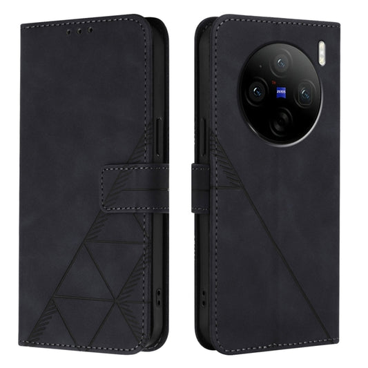For vivo X100s Crossbody 3D Embossed Flip Leather Phone Case(Black) by buy2fix